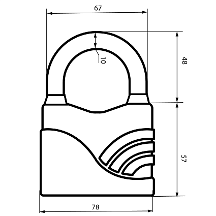 АВАНГАРД ВС2Л-80 БЛЮЗ d11мм Замок навесной   от интернет площадки Гурумарт