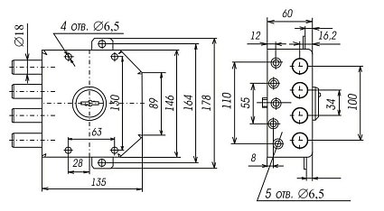 Замок накладной СЕНАТ ЗНСТ 2-3 Б/О [ИТ] 065 от интернет площадки Гурумарт