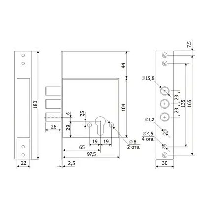 Гардиан 32.01 под ц/м без/накл. б/о Замок врезной б/ручек от интернет-площадки Гурумарт