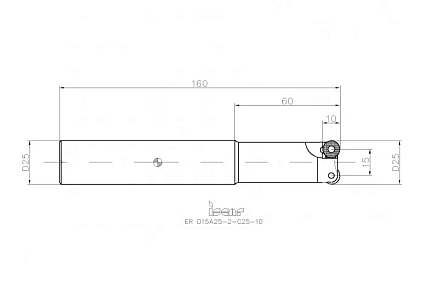 картинка Фреза концевая ER D15A25-2-C25-10 от магазина Гурумарт