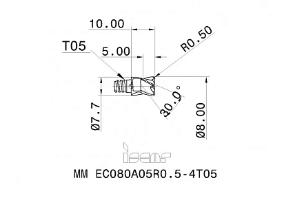 картинка Головка фрезерная MM EC080A05R0.5-4T05 IC908 от магазина Гурумарт