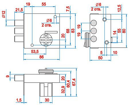 Замок накладной ЭЛЬБОР 1.04.51.5.5.К КРЕМЕНЬ от интернет площадки Гурумарт