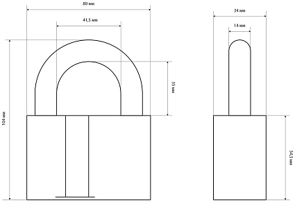 СТАНДАРТ Россия ВС2МС d14мм Замок навесной   от интернет площадки Гурумарт