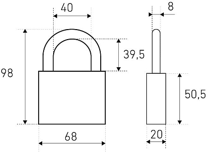СТАНДАРТ HG-375 d8мм ЕВРОПАКЕТ Замок навесной от интернет площадки Гурумарт