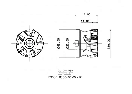 картинка Фреза торцевая F90SD D050-05-22-12 от магазина Гурумарт