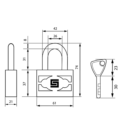 БУЛАТ ВС 3-П60 ПЛ стальной 5кл. d=8мм Замок навесной от интернет площадки Гурумарт