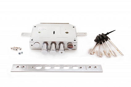 Замок врезной сувальдный с задвижкой и защёлкой Border (Бордер) ЗВ9-6 ПКТЗ 77404 с тягами (правый) от интернет-площадки Гурумарт