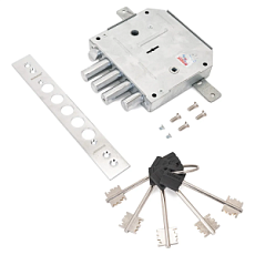 Замок врезной сувальдный с задвижкой и защёлкой Border (Бордер) ЗВ9-6 ПКТЗ 77404 с тягами (правый) от интнрнет-магазина Замки-НТ