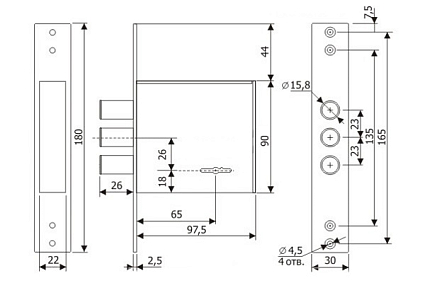 Замок врезной сувальдный Guardian (Гардиан) 30.01 от интернет-площадки Гурумарт