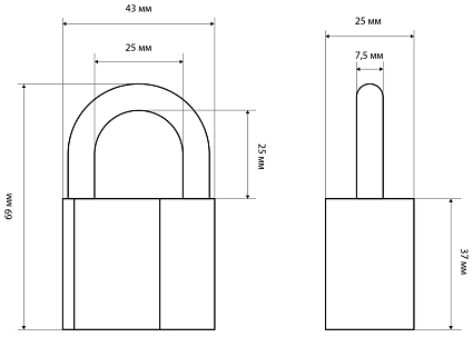 СТАНДАРТ AL-750 d7,5мм ЕВРОПАКЕТ Замок навесной от интернет площадки Гурумарт